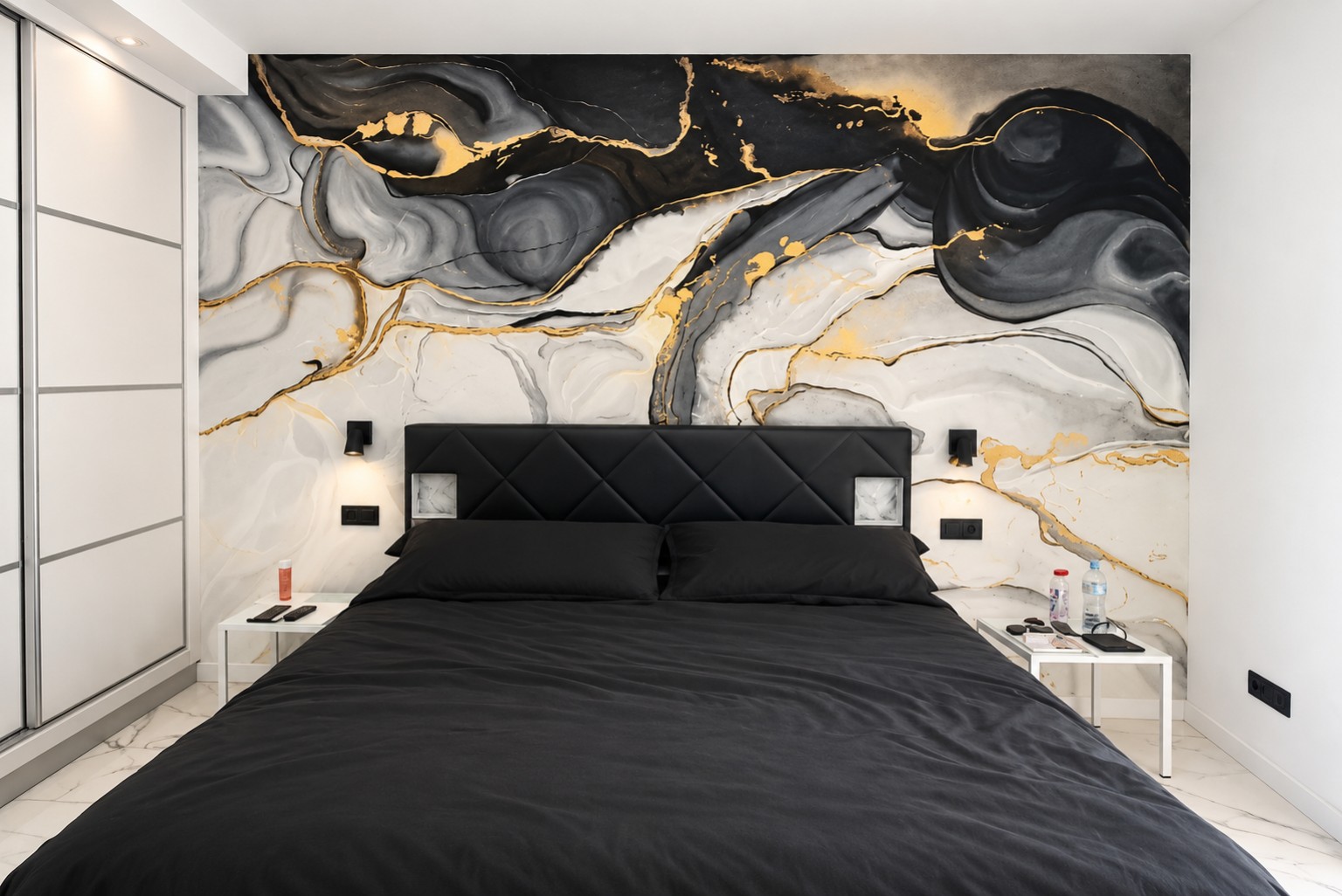 Materia mineral, Obra realizada de Chepe Art para dormitorio residencial · vista frontal